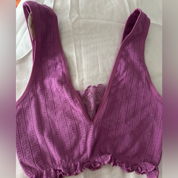 Anthropologie so lovely and feminine ruffle Lacey bra/bralette. NWT - Size S - Picture 3 of 5